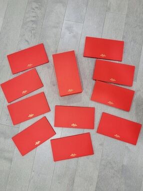 Hermes Red Envelopes with Gold Tone Accents Year of the Horse